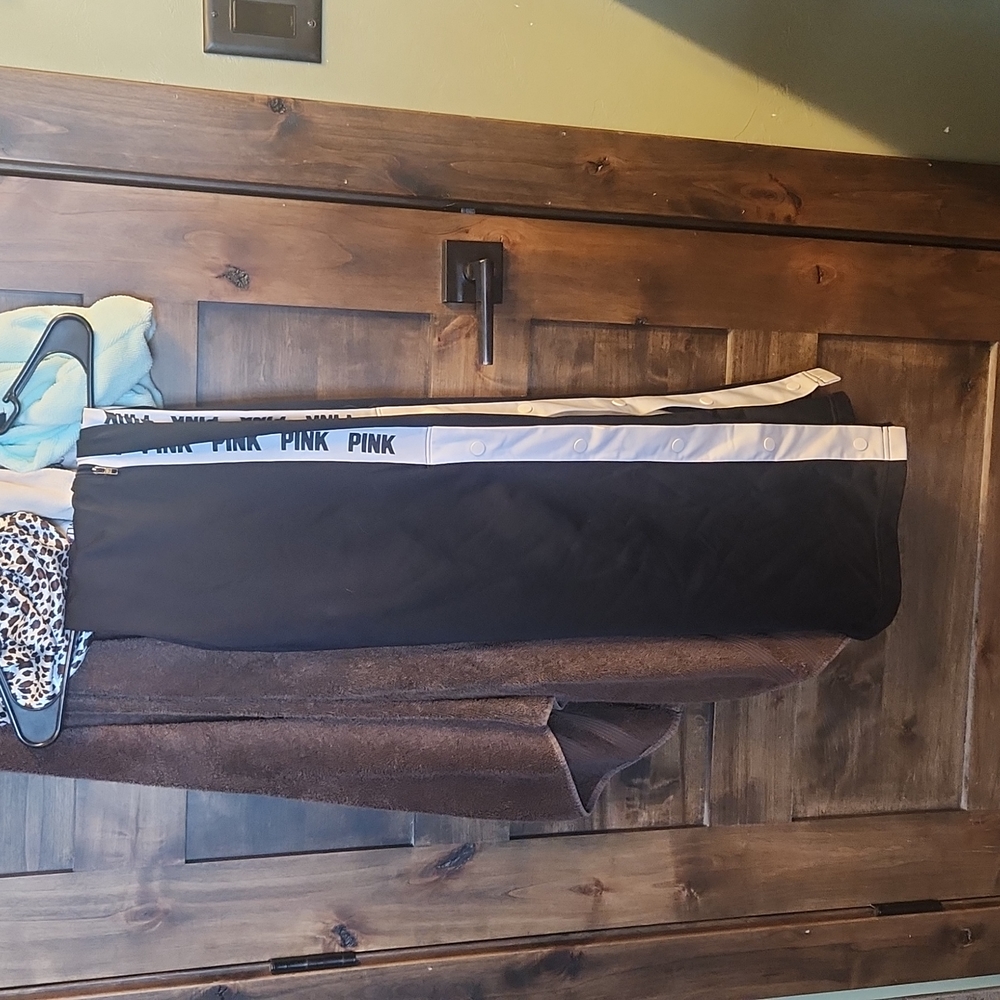 Pink athletic button up pants